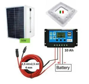 Kit Solare 50W 12V + staffe