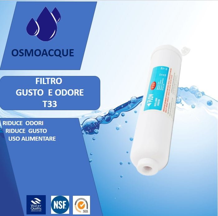 Filtro T33 Odore - Sapore purificatore acqua potabile osmosi
