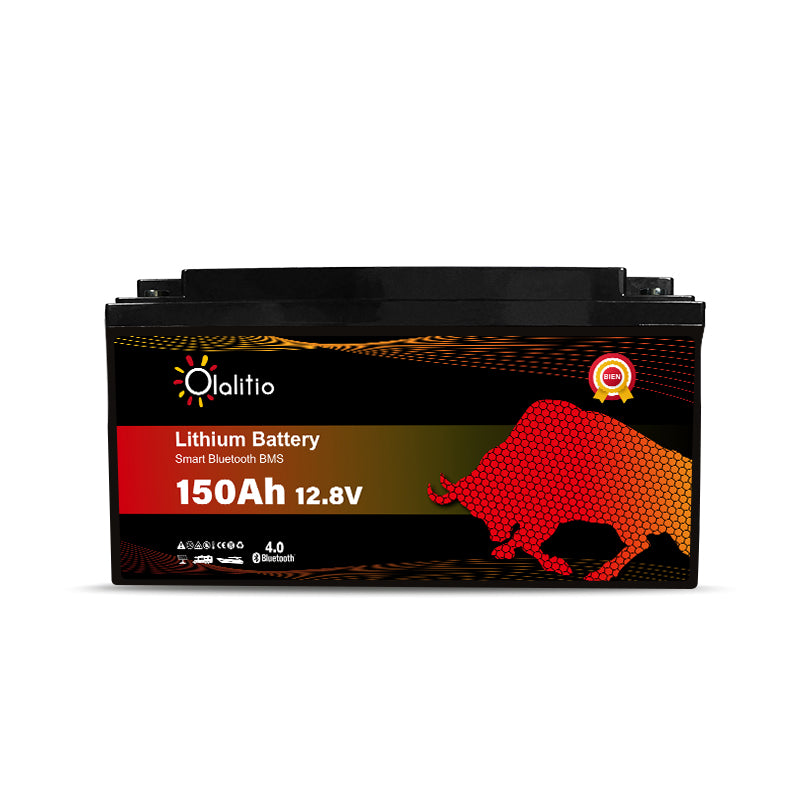 Batteria Litio 150 Ah 12v Olalitio con BMS e Bluetooth