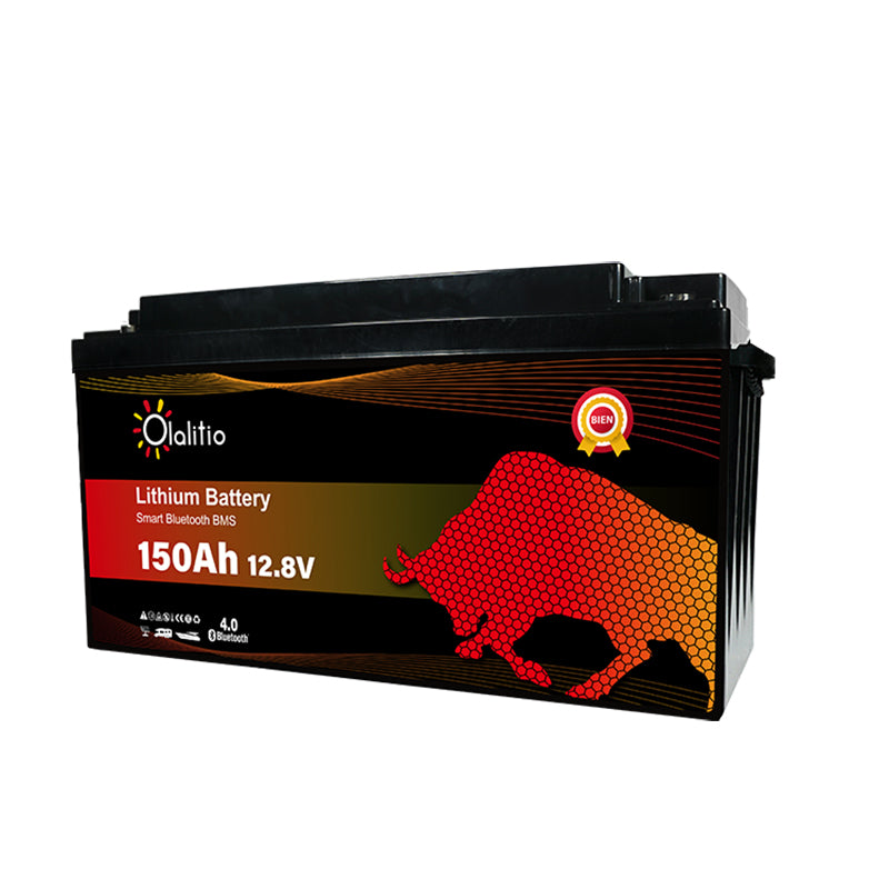 Batteria Litio 150 Ah 12v Olalitio con BMS e Bluetooth
