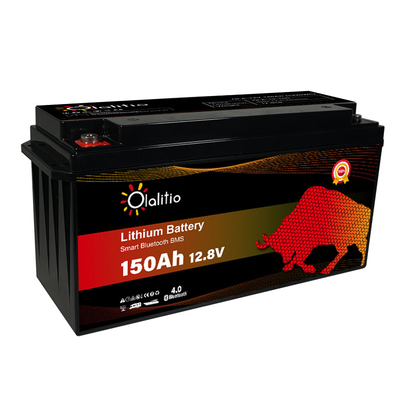 Batteria Litio 150 Ah 12v Olalitio con BMS e Bluetooth