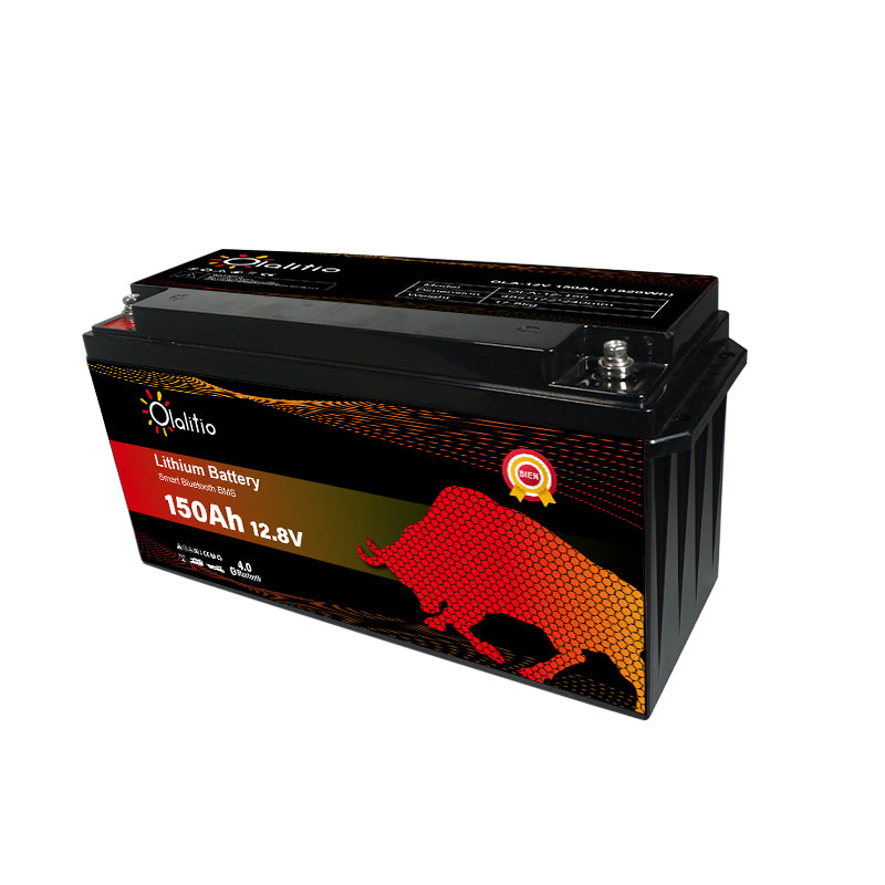 Batteria Litio 150 Ah 12v Olalitio con BMS e Bluetooth