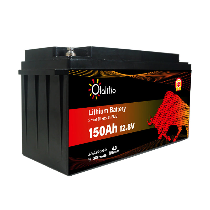 Batteria Litio 150 Ah 12v Olalitio con BMS e Bluetooth