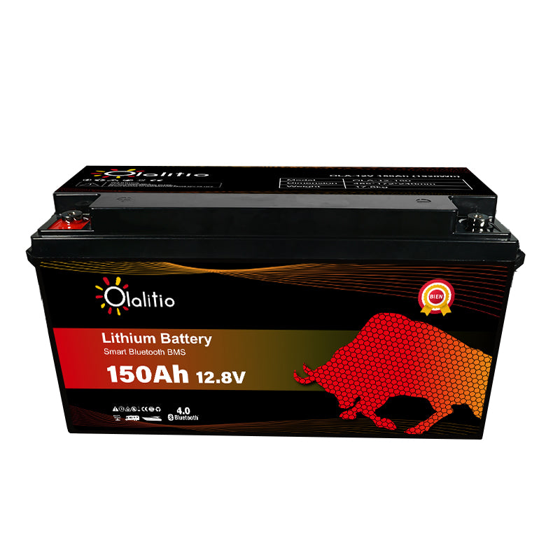 Batteria Litio 150 Ah 12v Olalitio con BMS e Bluetooth