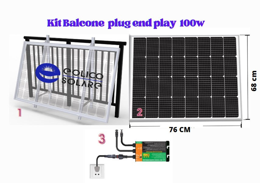 kit fotovoltaico da Balcone plug end play 100w