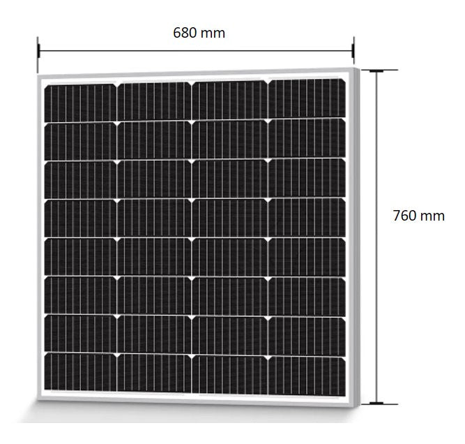 Pannello 100w Solare Fotovoltaico Mono con staffe