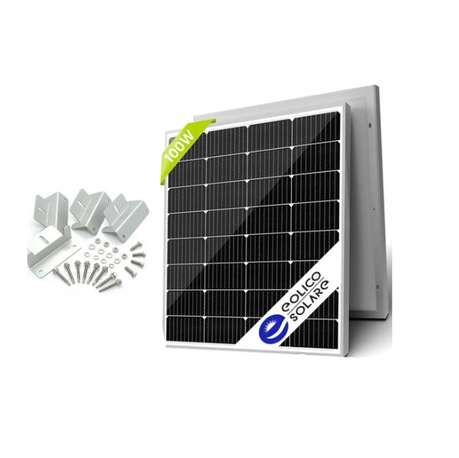 Pannello 100w Solare Fotovoltaico Mono con staffe
