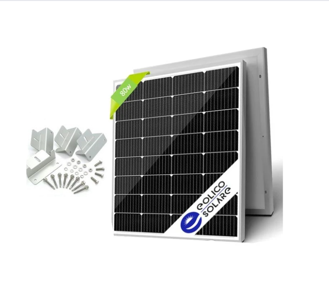 Pannello 80w Solare Fotovoltaico Mono con staffe