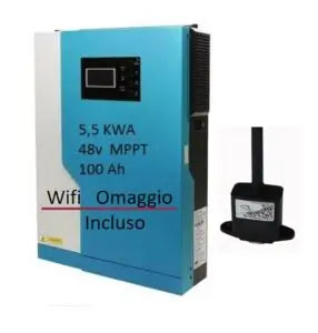 Inverter Ibrido VM Plus 5,5 KVA 48vdc MPPT 100 A + wifi omaggio