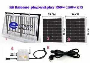 kit fotovoltaico da Balcone plug end play 260w